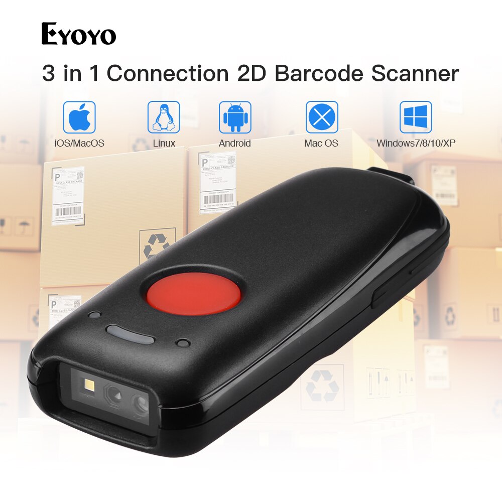 Eyoyo EY-004A CCD Barcode Scanner 1D 2D QR 2.4G Wireless Bar Code Scanner For Android IOS Windows Bluetooth Bar Code Scan