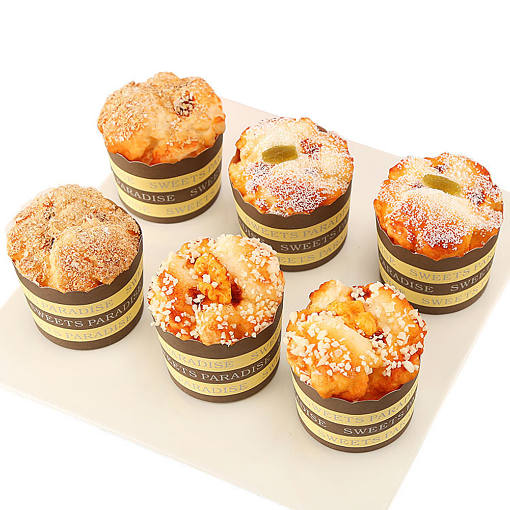 Kunstmatige Gebak Pu Simulatie Realistische Voedsel Brood Dessert Model Taart Voor Bakkerij Etalage Fotografie Ornamenten: 6 pcs B