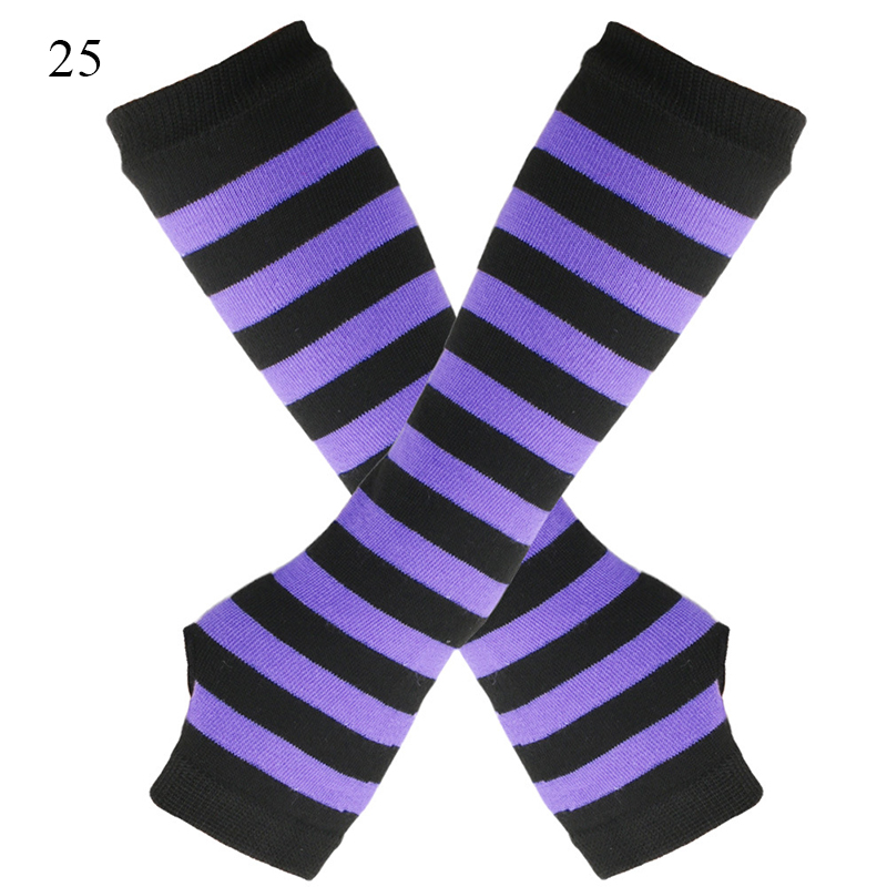 Winter Warm Long Gloves For Women Men Knitted Fingerless Elbow Gloves Red Striped Hip-Hop Mittens Outdoor Elastic Arm warmer