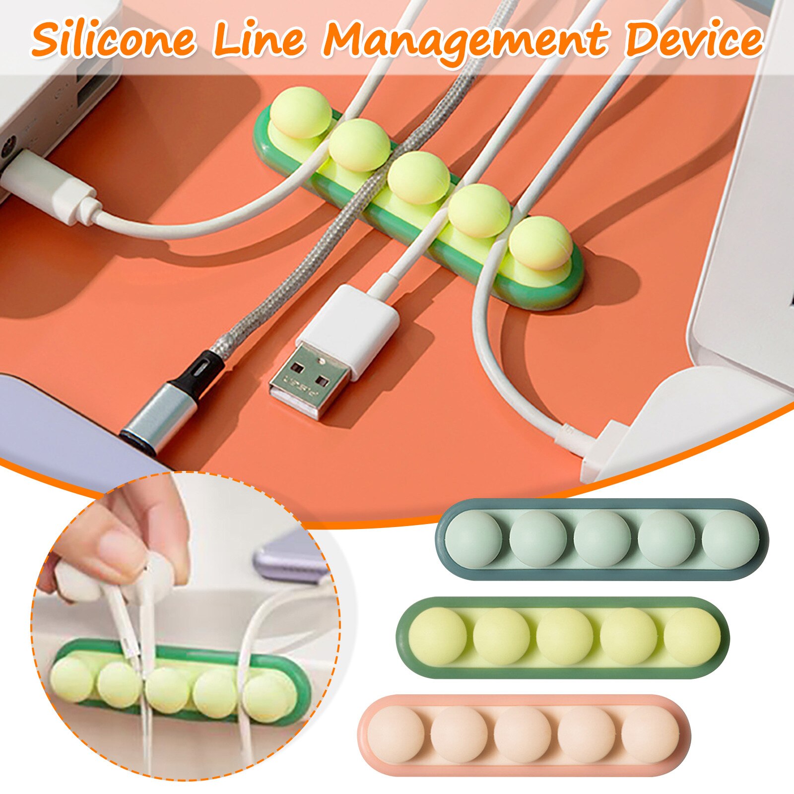 Silicone Wire Organizer Cable Wire Organizer Clip Tidy Earphone Phone Usb Charger Cord Holder For Desktop Cable Fixed Clamp#p40