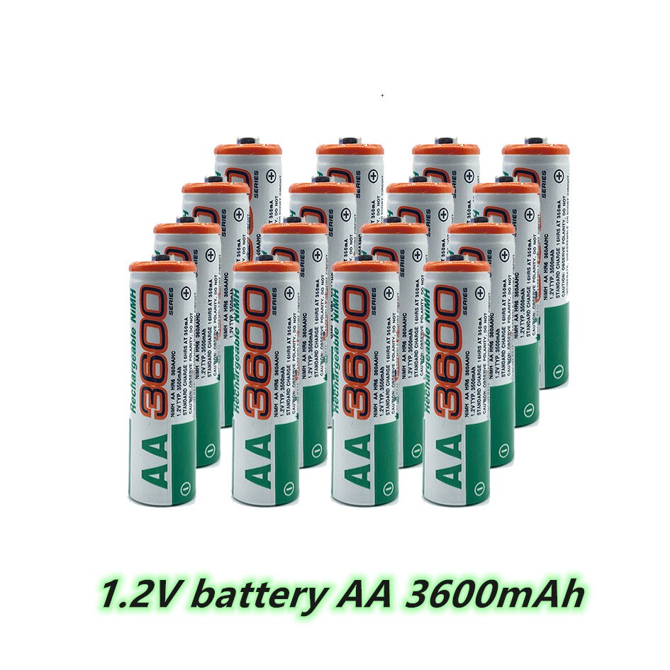 AA battery 100% MAH, 3600 V, NiMH, suitable for watch, mouse, computer 2, , 1.2