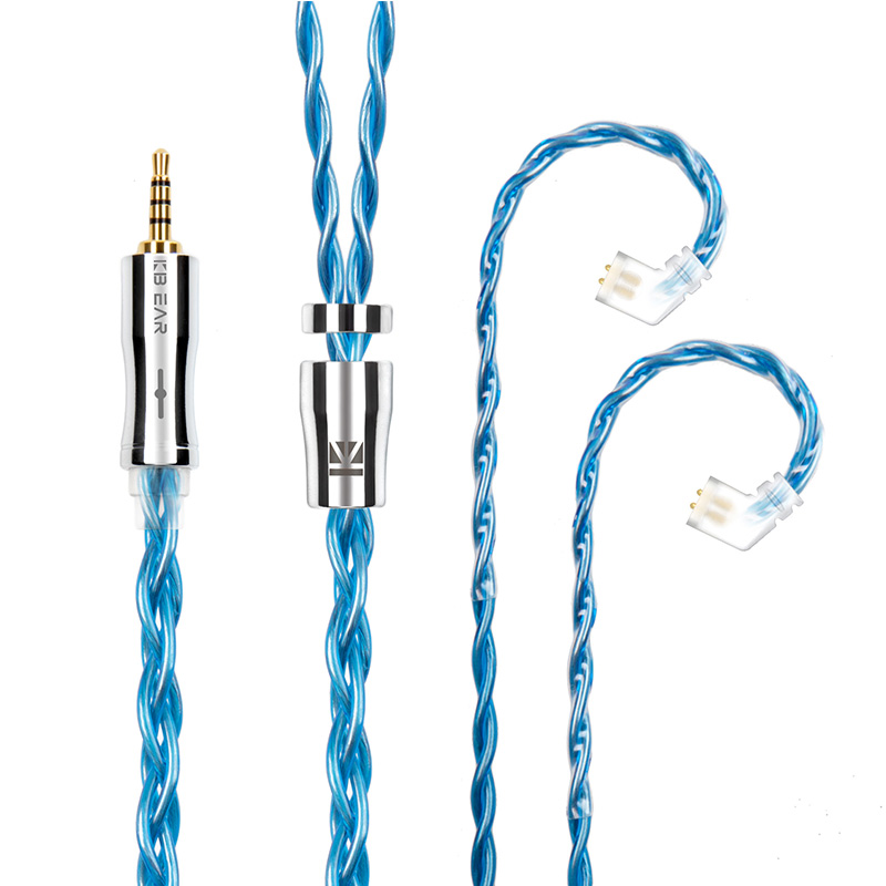 KBEAR Glory 4 Core 6N Single Crystal Copper Upgraded Earphone Cable 2PIN/QDC/MMCX/TFZ Earbuds Connector for KS1 KS2 LARK KZ IEMS: XS / CORAL