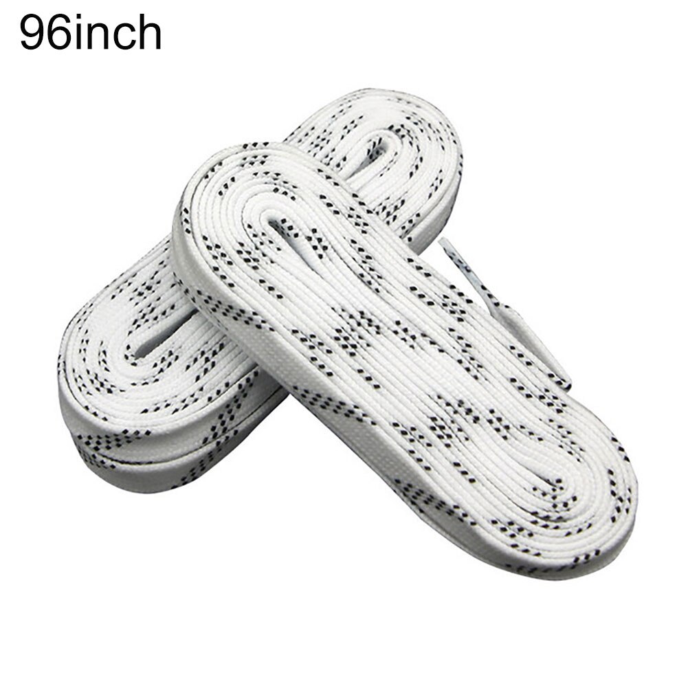 1 Pair 96/108/120 Inch Dual Layer Braid Extra Reinforced Tips Waxed Waterproof Shoe Laces for Ice Hockey Roller Skates: White 96inch