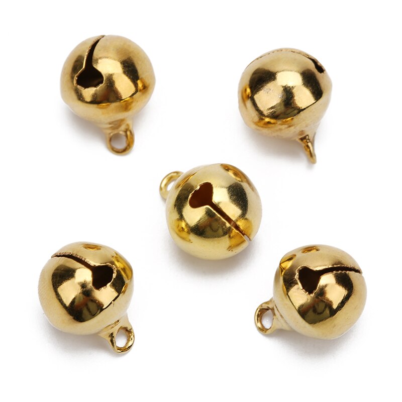 1 paket/los Kupfer klimpern kleine Glocken 6mm/8mm/10mm/12mm/14mm Metall Glocke passen Weihnachts dekoration Handwerk: Grün / 5mm