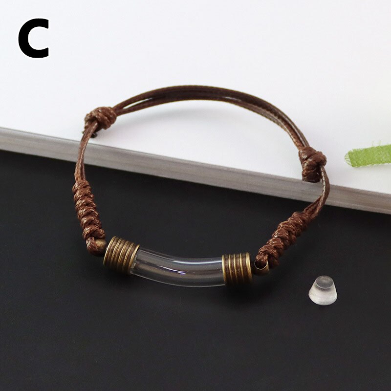 1/2 Stuks Glazen Flacon Hanger Armband Schrijven Naam Wirte Op Rijst Sieraden Charm Armbanden Voor Vrouwen: C  2PCS