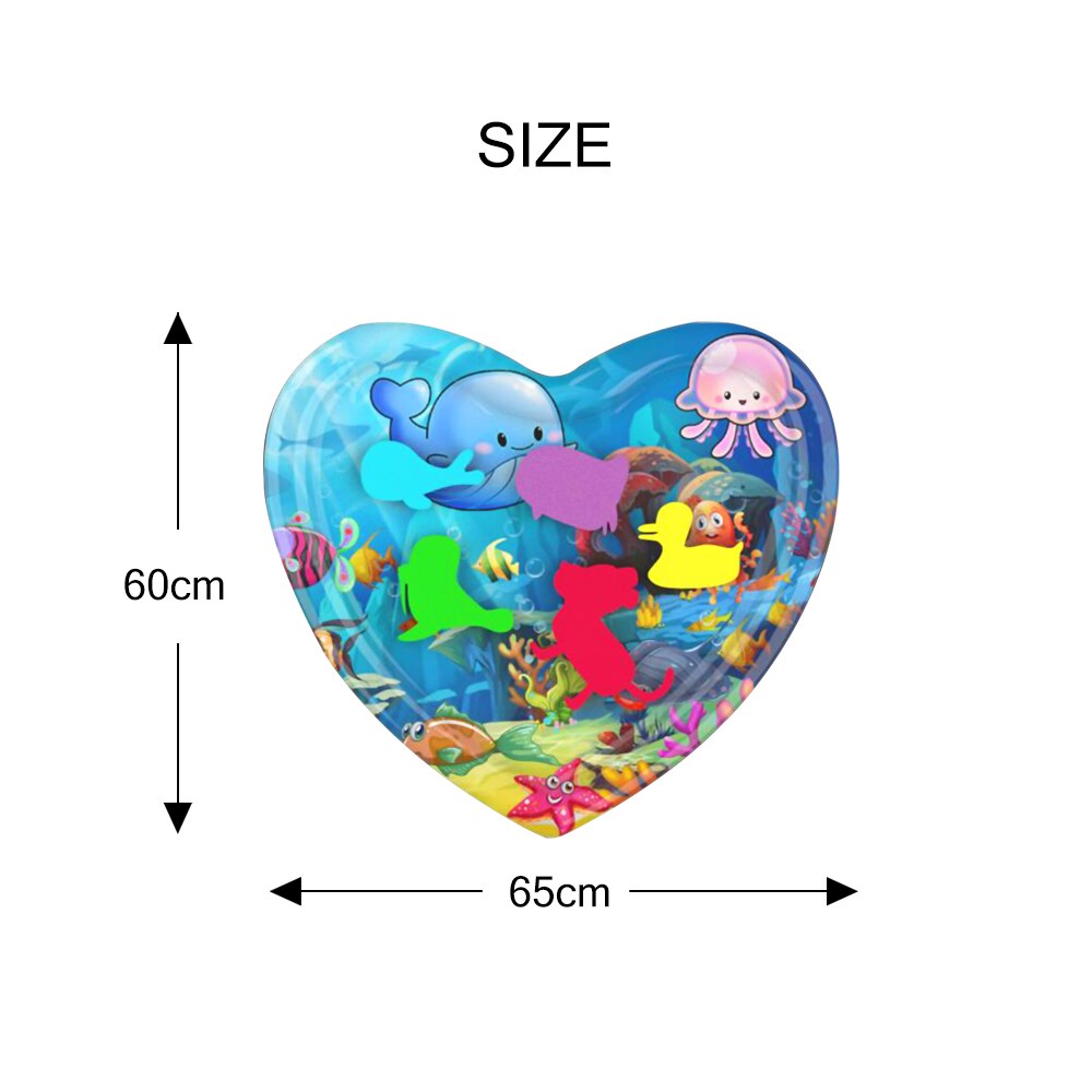 Baby Heart Inflatable Water Mat Ocean Tummy Time Infant Fun Mat heavy-duty materials Children Development play Center