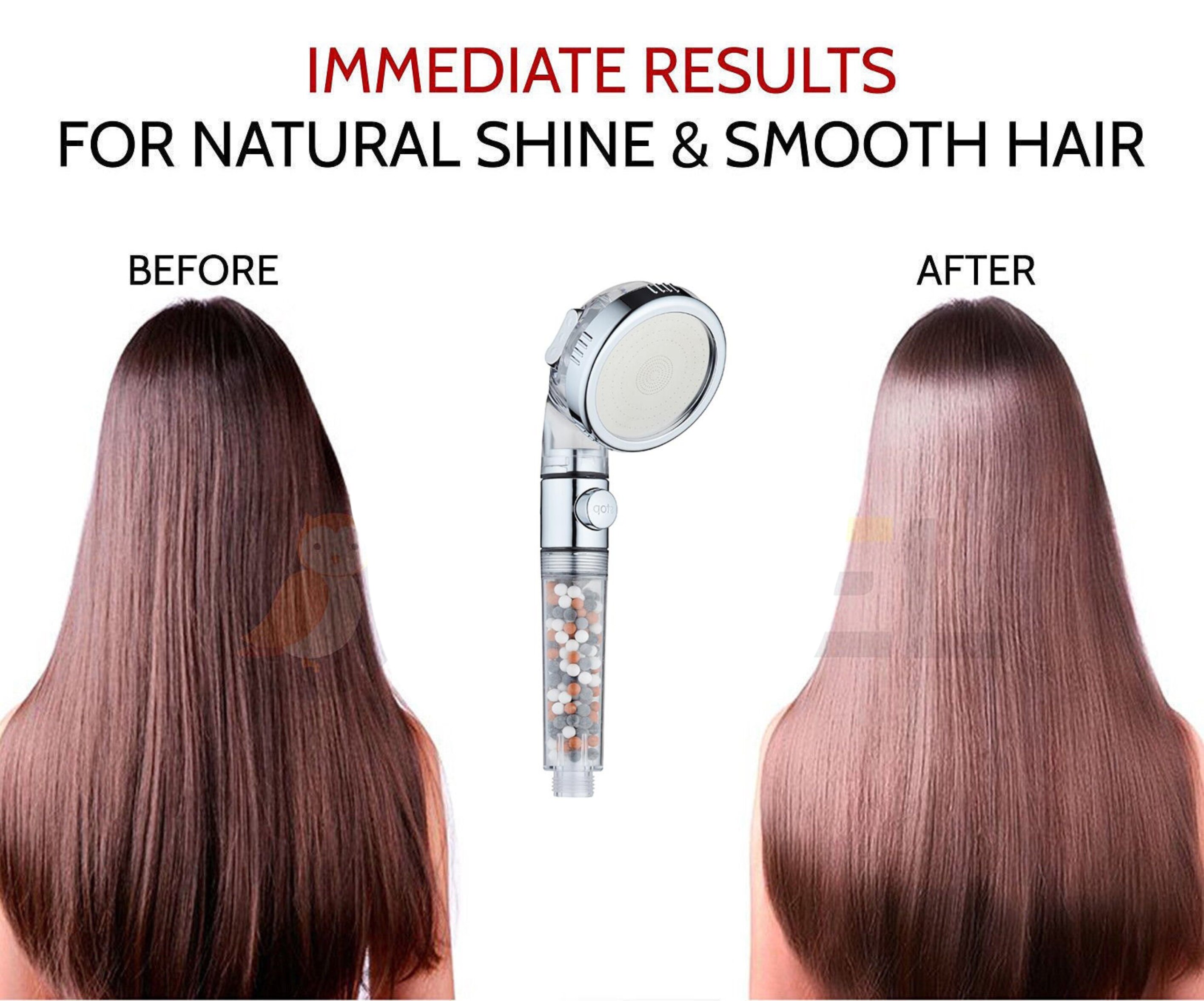 Bathroom SPA Nozzle High Pressure Saving water Anion Filter balls Handheld with stop button 3 Modes adjustable shower head