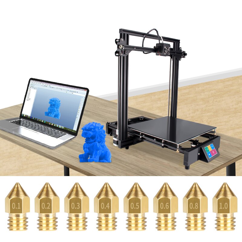 Ende-3/Ender-3 V2 5/10 stücke 0.1/0.2/0.3/0.4/0.5/0.6/0.8/1,0mm Düsen Optional für 1,75 MM Hotend ExtruderFor Ender-3 3D Drucker