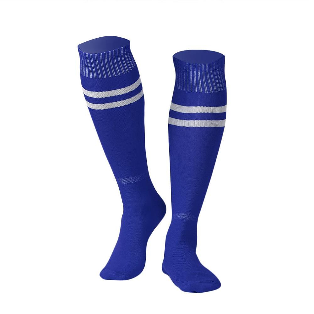 1 par sportssokker knæbensstrømper fodbold baseball fodbold over knæ ankel mænd kvinder sokker: Blå