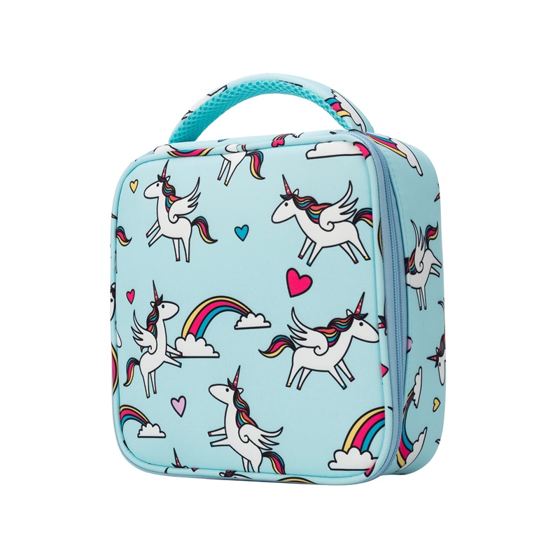 Heopono Cute Children Boys Girls Thermal Meal Food Carrier BPA free Reusable Eco Cartoon Unicorn Insulated Lunch Bag for Kids