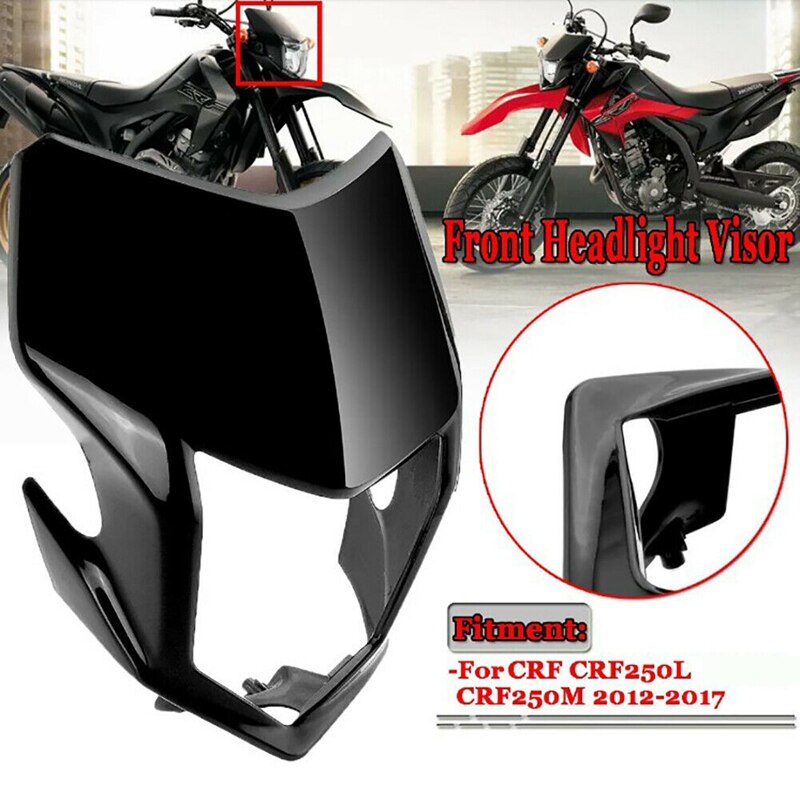 for Honda CRF250L CRF250M Motocross Front Light Cowl Headlight Visor Fairing: Default Title