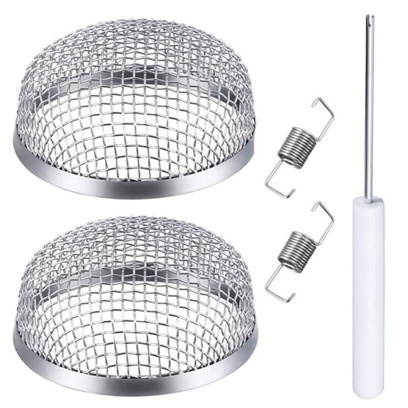 2 Pack Flying Insect Sn Rv Furnace Vent Cover 2.8 Inch Stainless Steel Mesh With Installation Tool