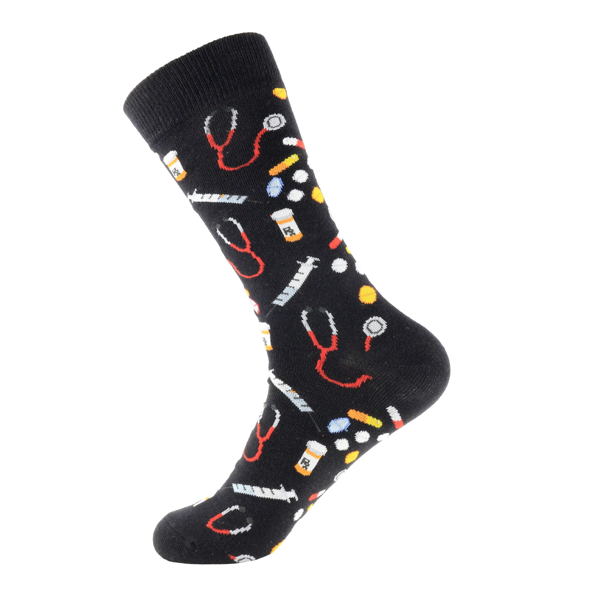 Dos Homens da novidade Pílula Preto Ferramentas Médico Crew Socks Harajuku Algodão Sox: Default Title