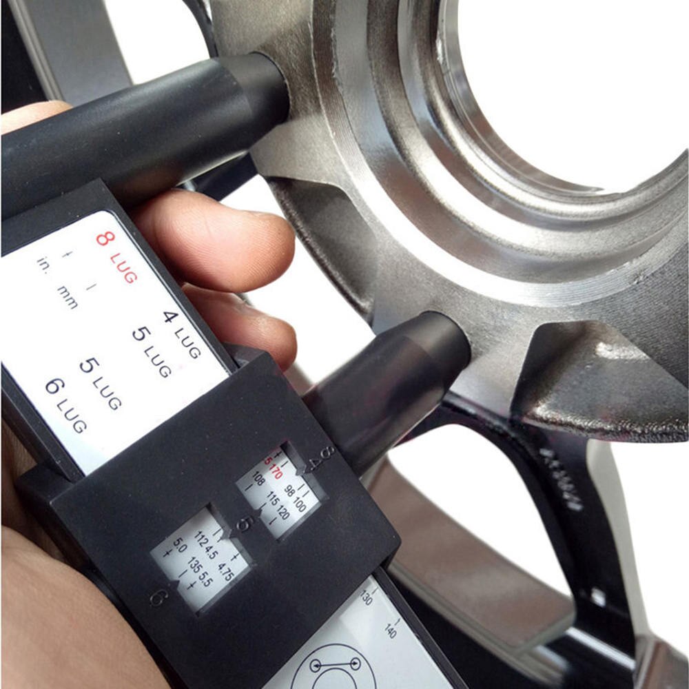 Patrón de perno de llanta de rueda deslizante PCD herramienta de medición Regla 4 5 6 8 orificios regla PCD Lugs Hub Pitch herramienta de medición