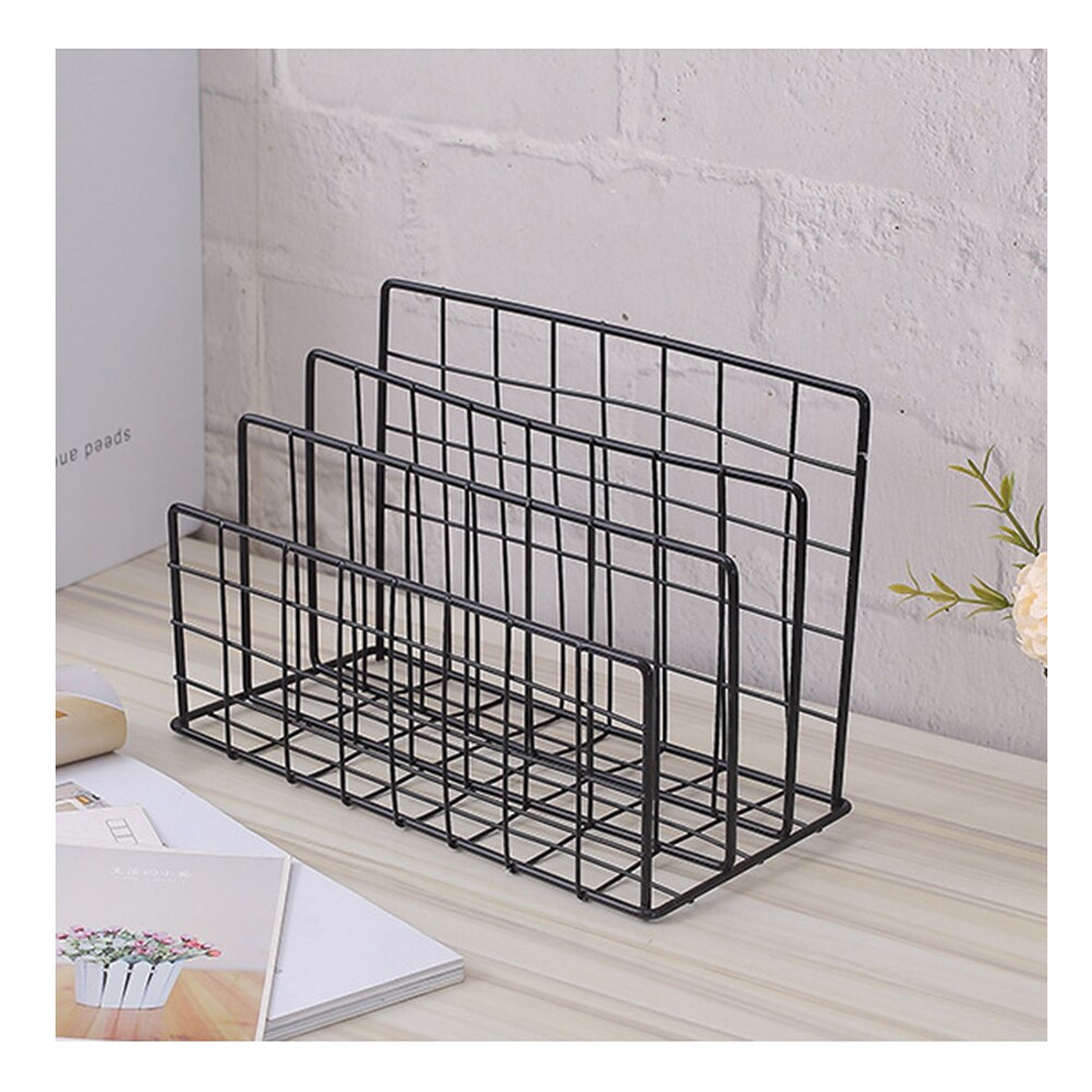 Book File Stand Iron Desktop Multi-layerBook File Stand Magazine Rack Cosmetic Storage Rack DU55: D