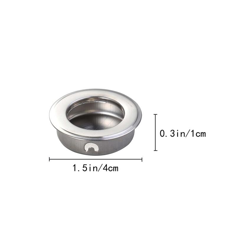4PCS 35mm Flat Stainless Steel Recessed Flush Pull Finger Insert Sliding Door Handle Cabinet Pulls Drawer Hardware