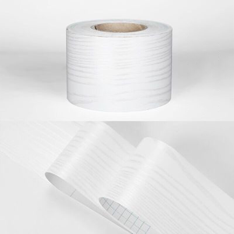 Stue vandtæt fodlister klistermærke rulle selvklæbende kant hjem dekorative hvide talje linje køkken vægklistermærke: Træ 8607