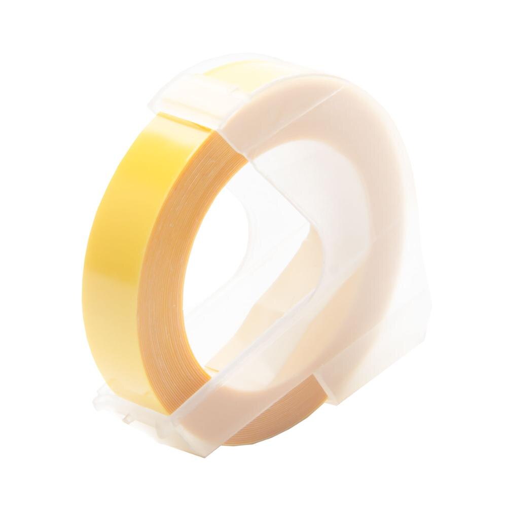 17 Colors 3D Embossing Tape For DYMO Plastic Embossing Tape DIY Tape For DYMO Motex E-101 Motex E-202 Motex E-303 Label Maker: light yellow