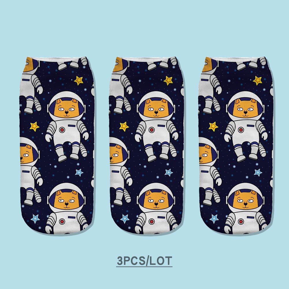 3pcs/Lot skarpetki Dog Sock Cute Floral Socks Women Harajuku Art Socks Funny Cotton Fasion Kawaii Ankle Happy Socks: S43005