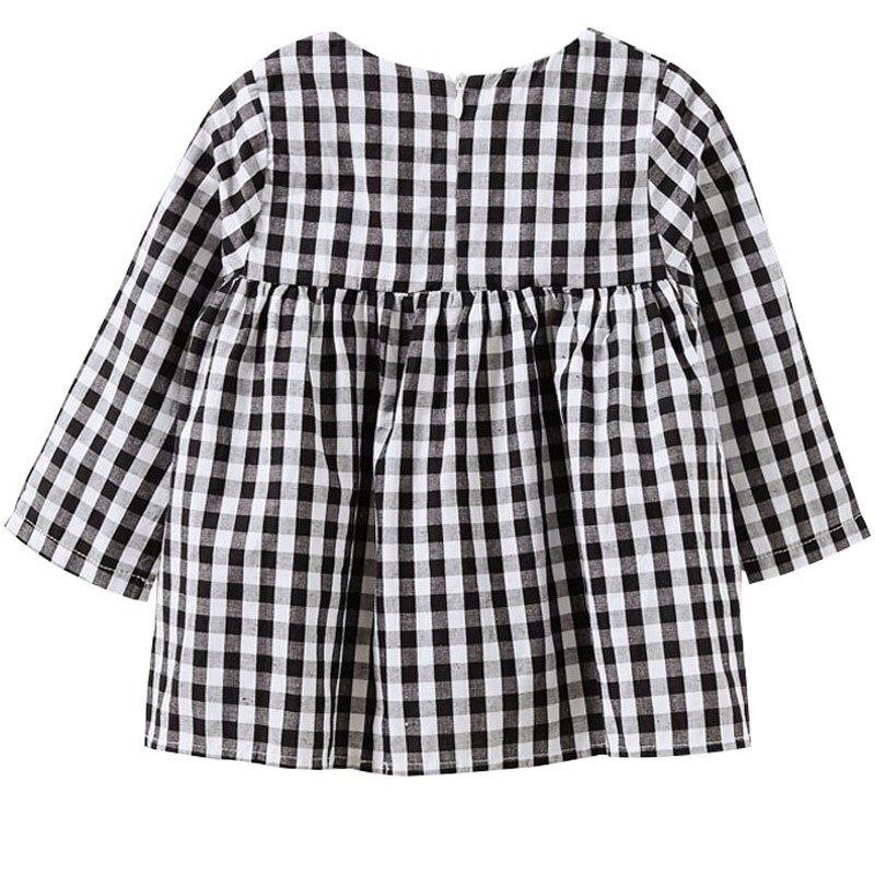 Nuovi Bambini di Estate del Cotone Plaid Abiti Casual Del Bambino Delle Ragazze Manica Lunga Del Vestito Vestido Infantil Bambini del Costume Del Bambino 0-4Y