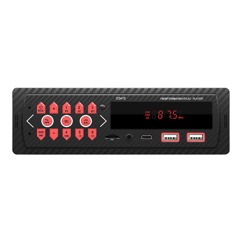 HIPPBQCC 1 Din Radio de coche reproductor MP3 Digital Bluetooth reproductor estéreo de coche Radio FM Audio estéreo música con Control de volante: Negro