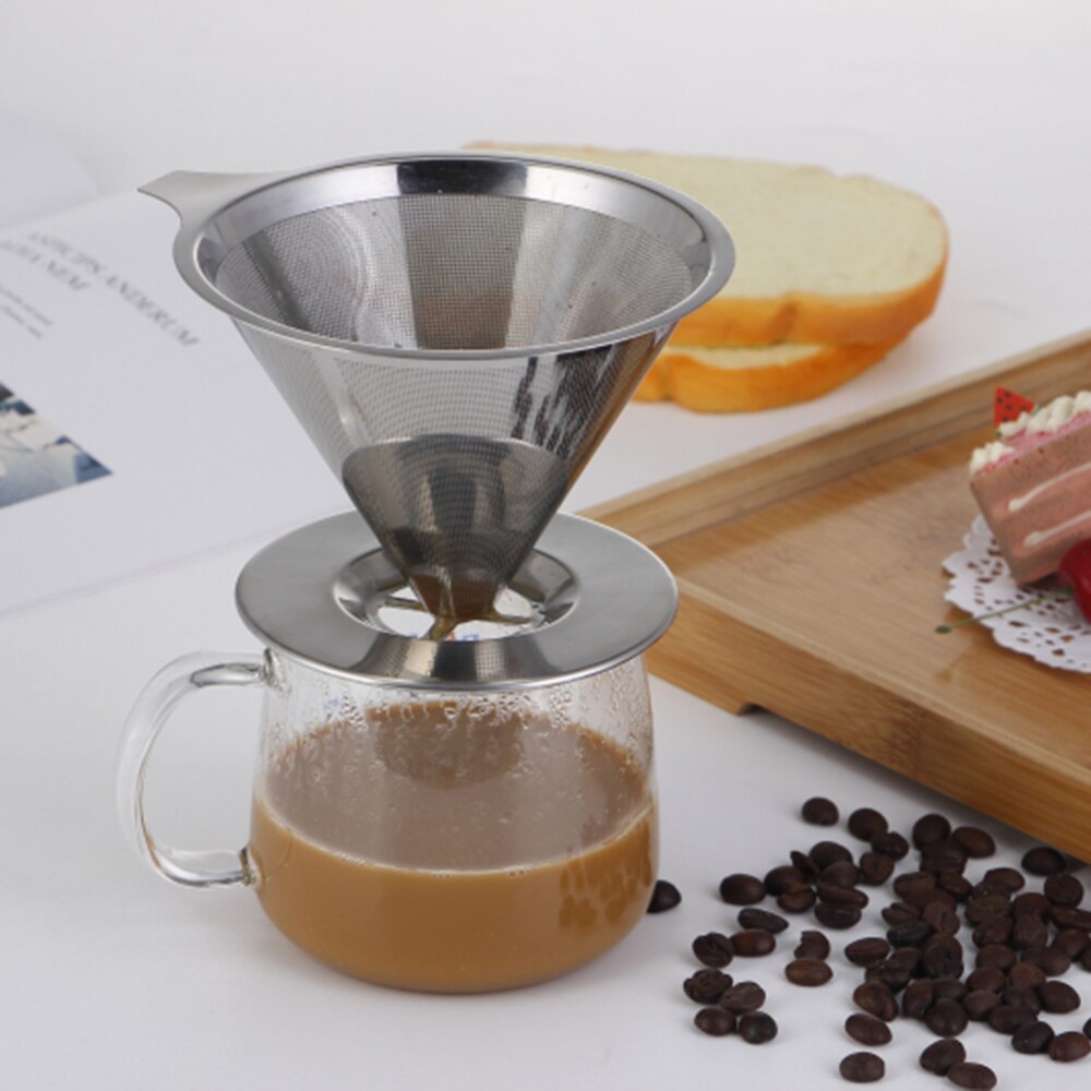 Herbruikbare Koffie Filter Giet Over Koffie Druppelaar met Cup Stand Cone Filter
