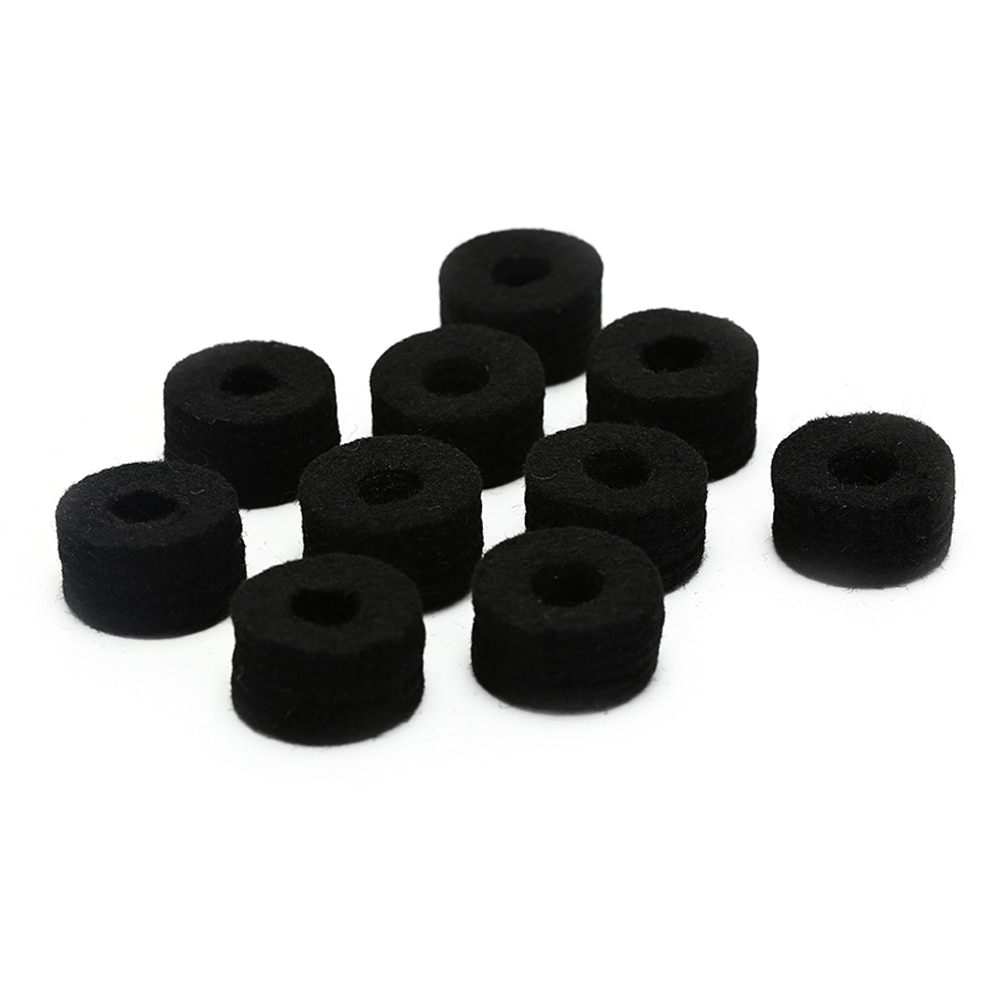 10 stk trommesett cymbal filt pads perkusjon tilbehør kit pad beskyttelse effekt for tromme skiver filt