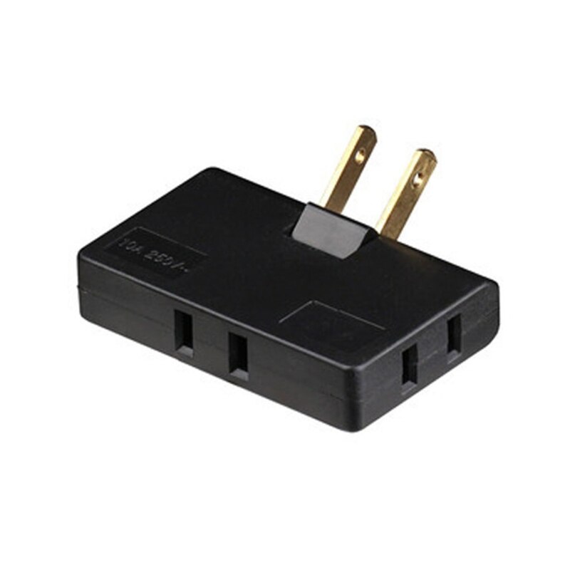 2-Prong Draaibare Socket Converter 180 Graden Extension Plug Adapter Opvouwbare Amerikaanse Stekker Adapter 3 Manier Stopcontact Extender b03E: black