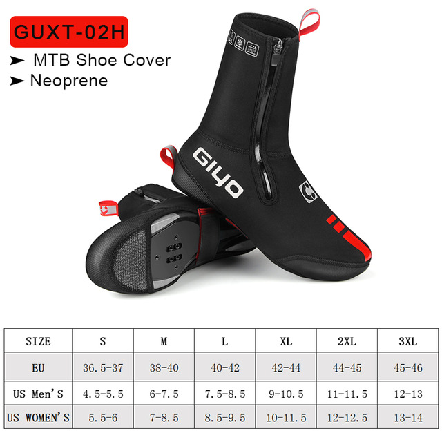 Giyo Waterdichte Schoen Covers Winter Fietsen Laarzen Neopreen Fleece Overschoenen Mtb Racefiets Teen Cover Fietsen Apparatuur: L / Black