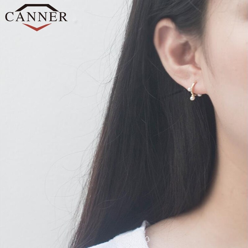 INS 925 Sterling Silver Star Moon Small Hoop Earrings for Women Simple Geometric Gold Silver Round Earrings Korean Jewelry