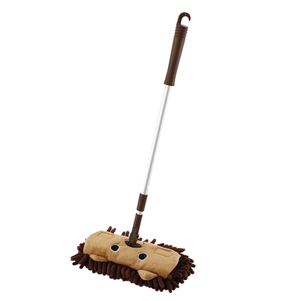 Clean Sweeping Mop Mini Microfiber Chenille Flat Dust Mop for Kids Children Role Play Toy, Detachable, 360 Degree Rotation: Brown