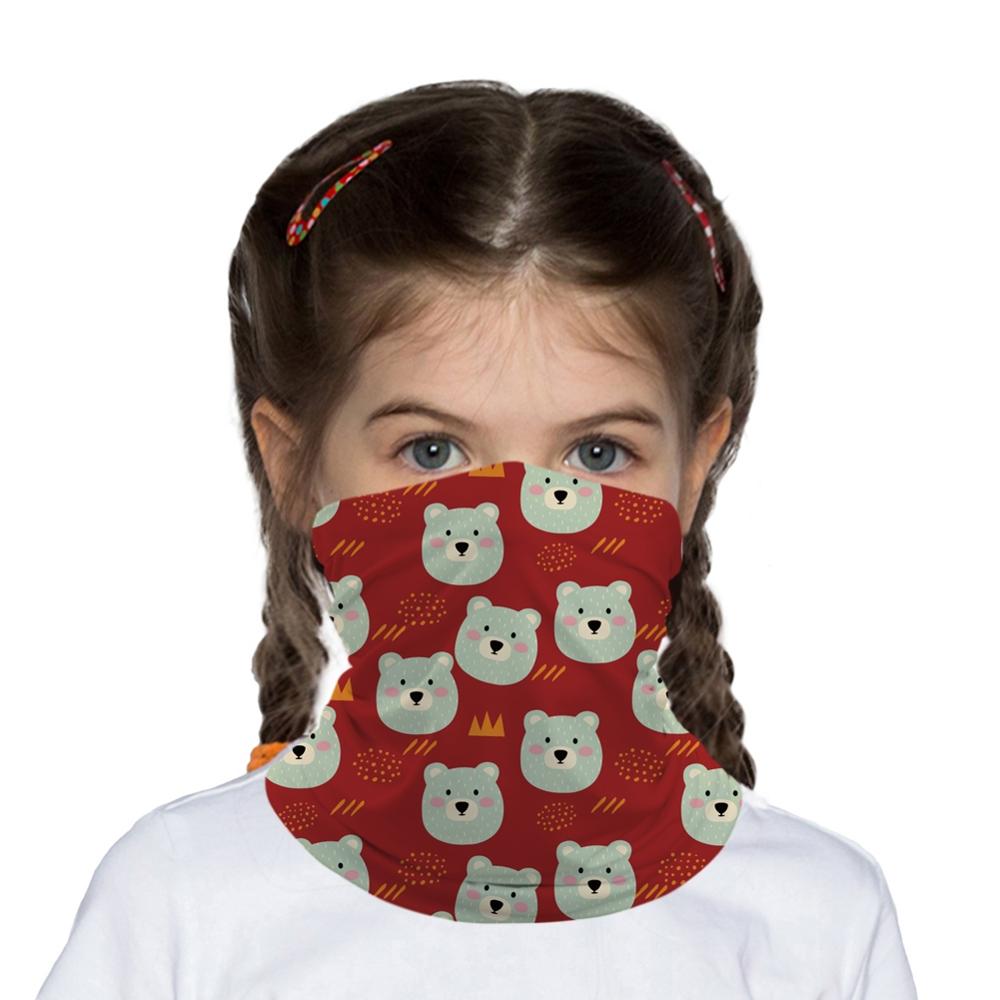 Tegneserie bjørn ræv børn hoved/ansigt/maske hals bandana tørklæde dobbelt-brug magic tube hovedtørklæde cykling sport hovedbeklædning turban balaclava: H