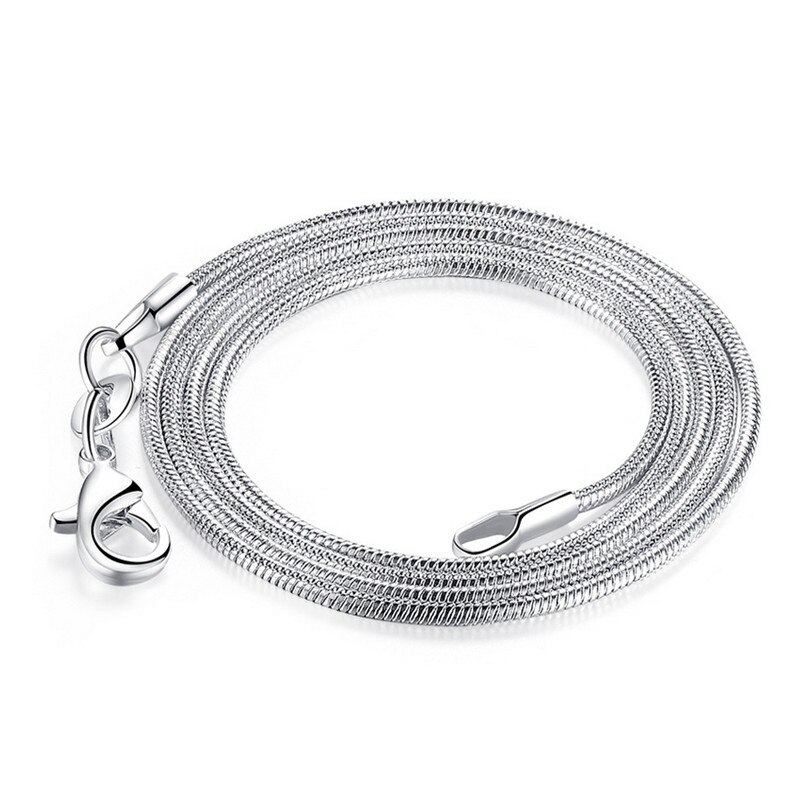5 stk/parti  (16 18 20 22 24 tommer) smykker 925 sterling sølv kæder 1mm slangekæde halskæde smykker