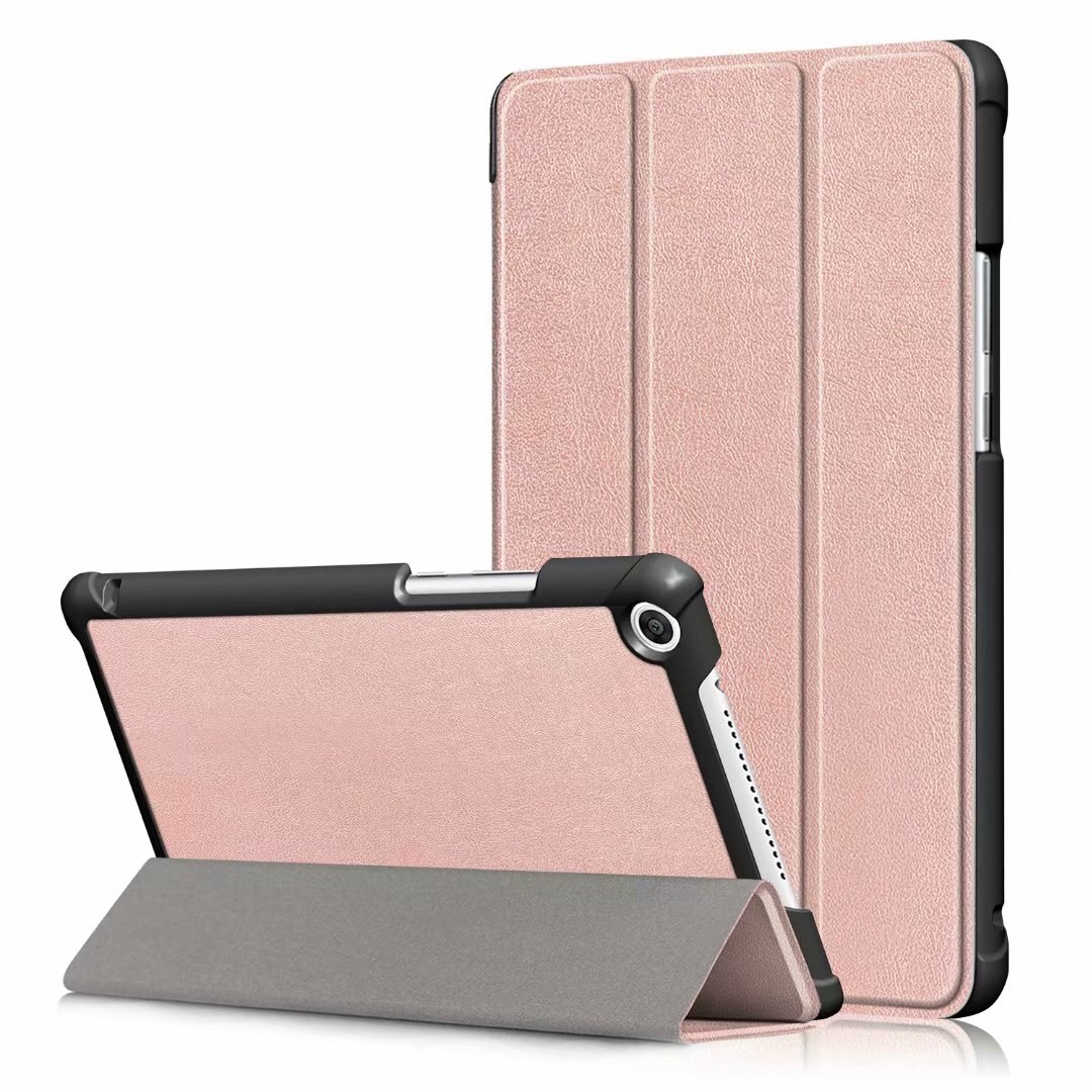 Slim odwróć PU skórzane etui do Huawei MediaPad M5 lite 8 JDN2-W09/AL00 8.0 cal inteligentny pokrowiec do huawei m5 lite 8 Case + film + długopis: gold
