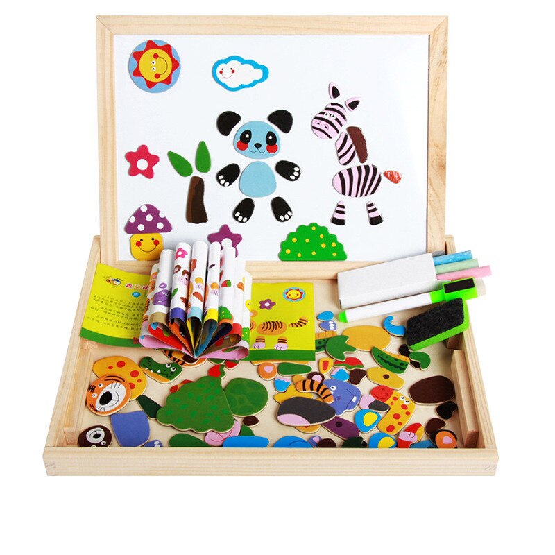 3D Wooden Magnetic Puzzle - Figures, Animals, Vehicles, Drawing Board - Educational Toy for Kids: STYLE-G