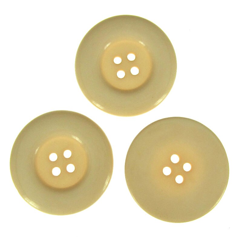 6pcs 1-1/2" 4-Holes resin buttons 38mm round large button for clothing sewing accessory craft scrapbooking: Cream