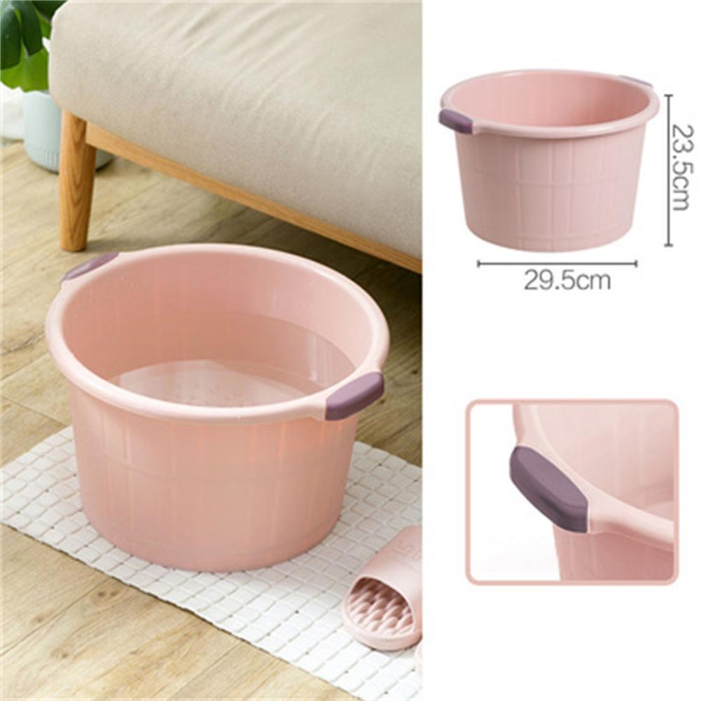 23cm runde forhøjet plast håndvask fod badekar massage rulle fod badekar tønde: Lyserød