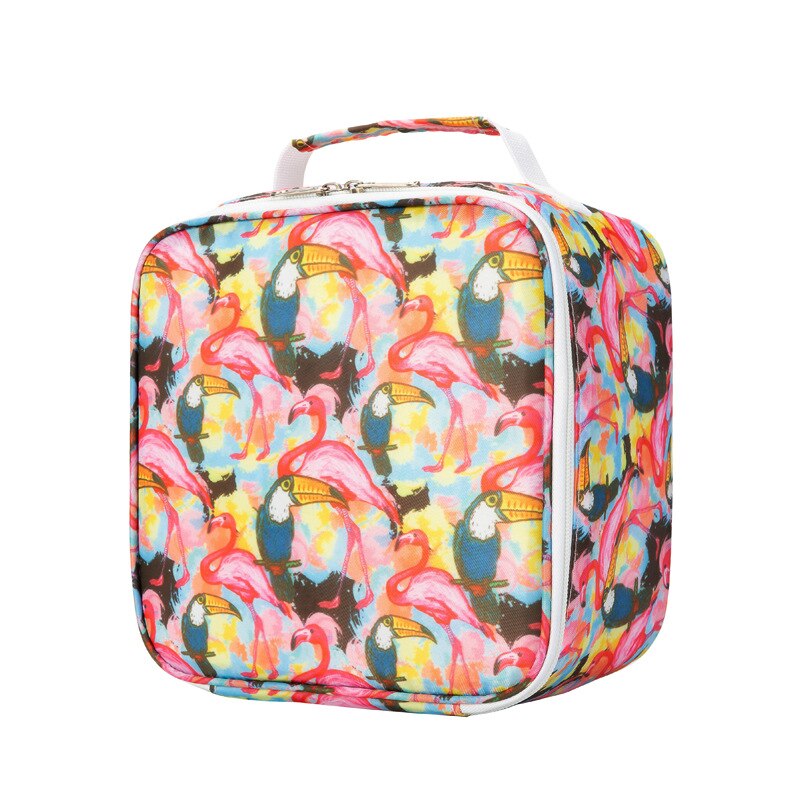 Oxford Doek Dinosaurus Cartoon Kinderen Lunchbox Tas Student Afdrukken Draagbare Lunch Tas Lunch Tas Geïsoleerde Zakken Voor Picknick: Flamingo