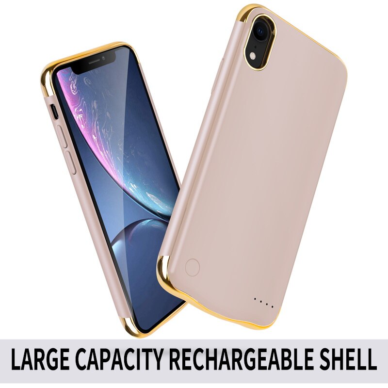 Full 6000Mah Phone Power Bank Case Luxe Matte Backup Battery Charger Case Cover Voor Iphone Xr 6.1 Inch power Bank