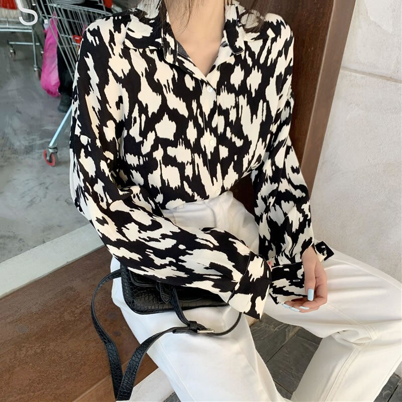XITAO-Blusa holgada informal con manga larga para Primavera, camisa con estampado Vintage para mujer, con estampado de diosa y senos, DMY2975,