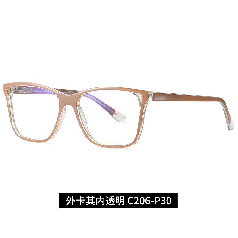 Adult Blue Light Blocking Rectangle Gaming Reading Learning Computer Mobile Clear Eyes Digital Products Glasses: Khaki