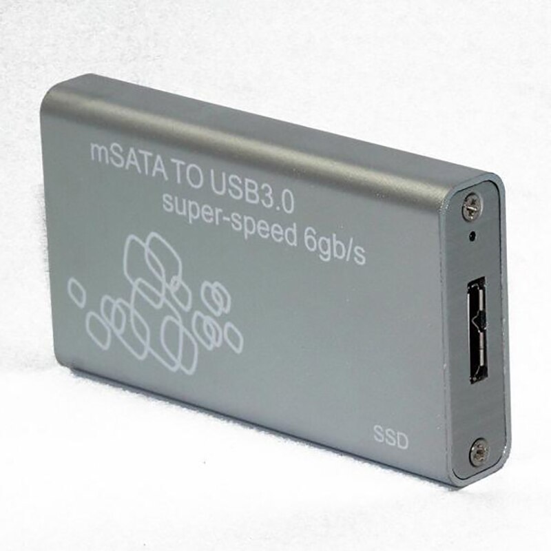 1.8 Inch Msata Ssd Hdd Behuizing Ondersteunt Usb Naar Msata Mobiele Harde Schijf Box Ondersteuning Voor Windows/Vista/linux/Mac: Silver