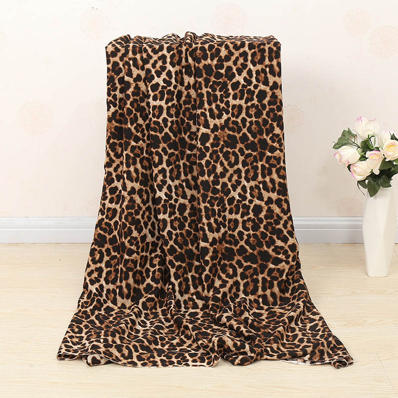 Leopard print klut huayao stoff crepe de chine skjorte polyester chiffon