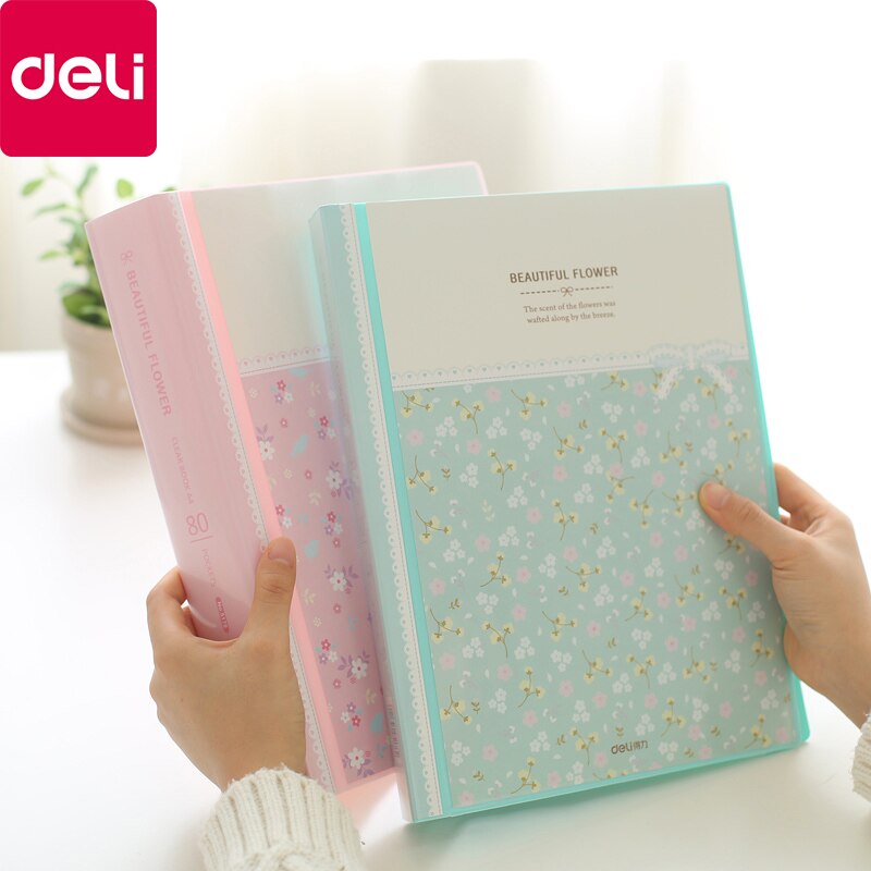 Deli Verse Bloem Papier Bestand Houders A4 Document Houder Papier Map Opslag Bindmiddel Pouch Pakket Kantoor School 30/40/60 Pagina 'S