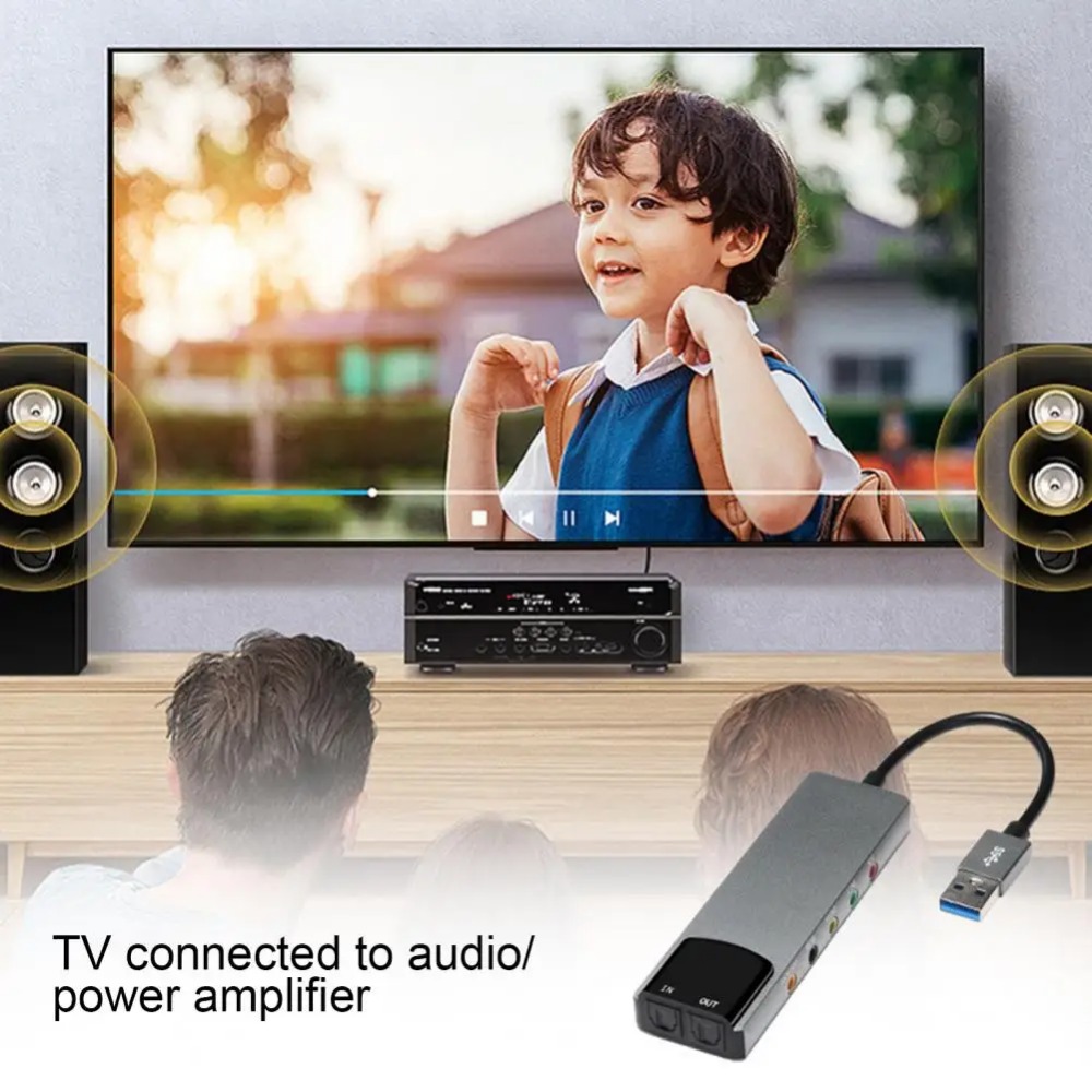 Usb Sound Card High Usb Fiber Optic Spdif Sound Card for Computer External Multifunction Support Ac-3 Dts-compatible 5.1