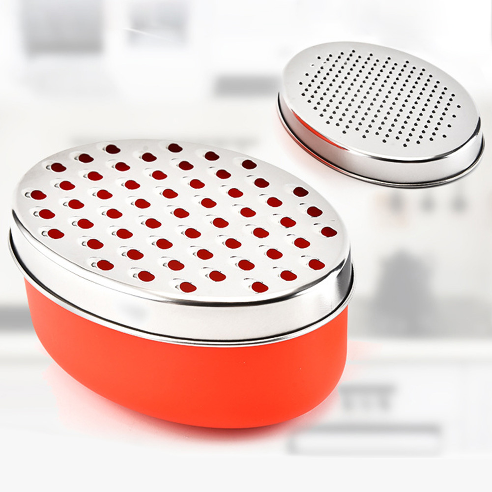 Acier inoxydable boîte ovale pratique rapide efficace multifonctionnel légumes trancheuse cuisine conteneur fromage râpe facile à nettoyer