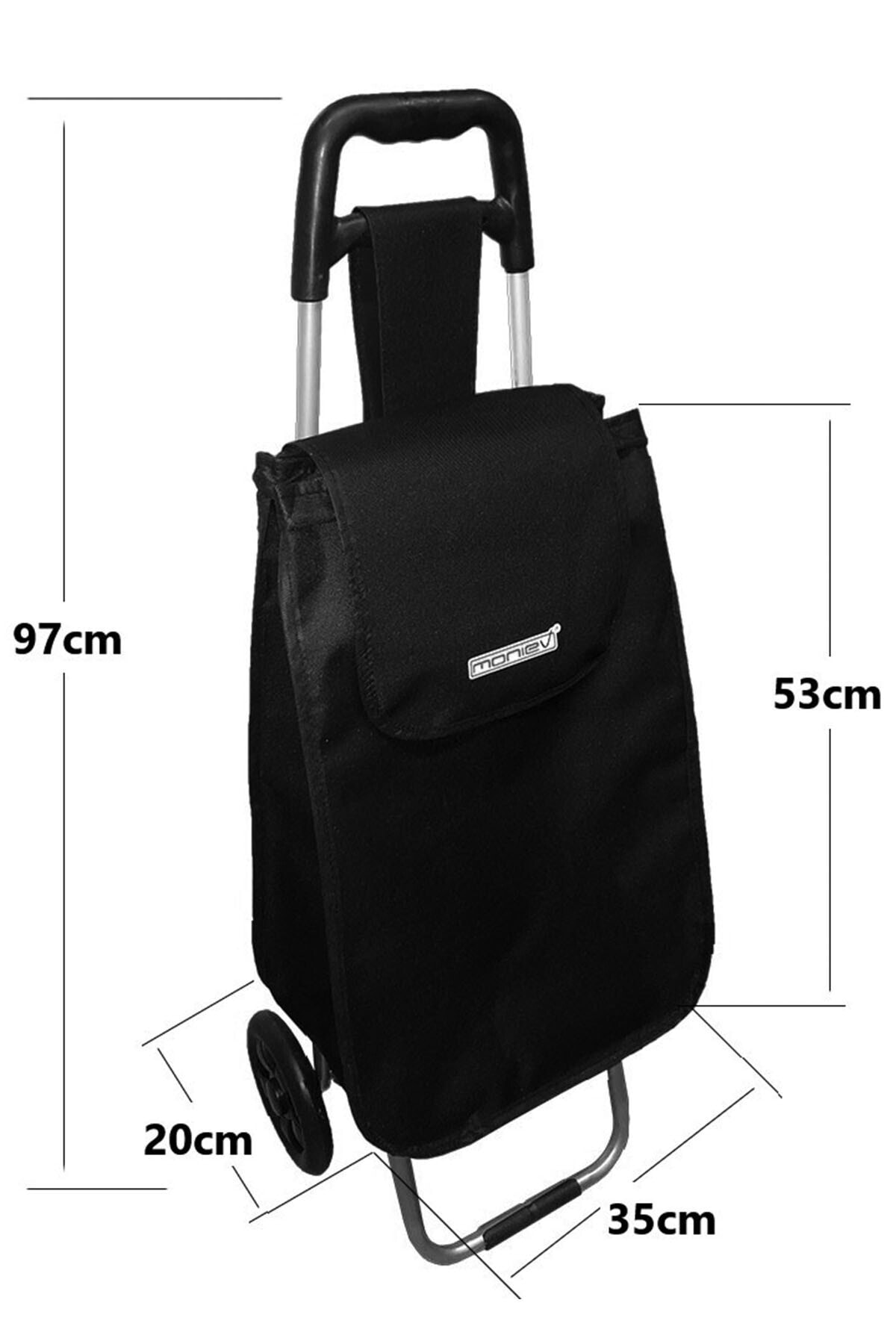 Black Bag Market Cart Folding Shopping Trolley