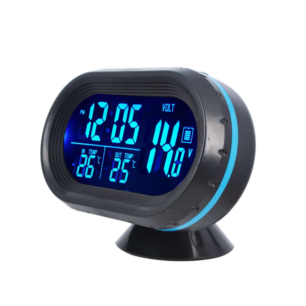 Portable 3 in 1 Car Clock Digital Temperature &amp; Voltmeter Backlight Watch Car Indoor Outdoor Thermometer Decoration