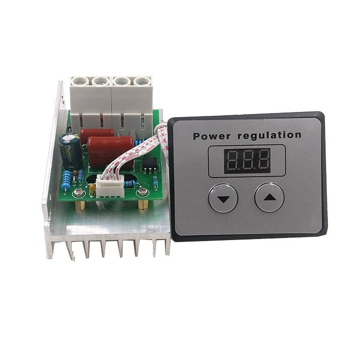 Contrôleur de vitesse Thermostat 220V, 10000W, variateur de vitesse électronique, contrôleur de vitesse, contrôle de la luminosité de l'éclairage, SCR: Without Switch