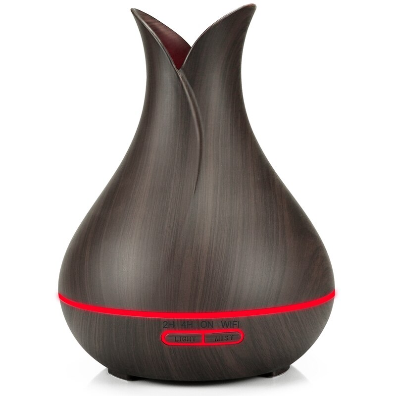 Slimme wifi-luchtbevochtiger, aromatherapie-diffuser met essentiële olie en alexa, google-app, spraakbesturing 400ml